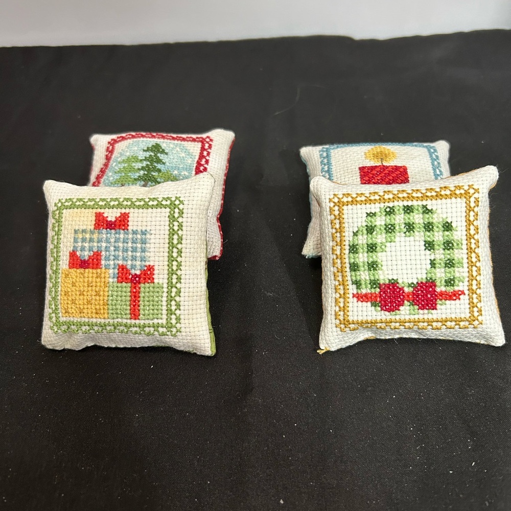 Holiday Cross-Stitch Accent Pillow Set